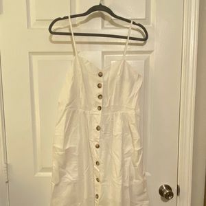 Cream Linen Summer Dress